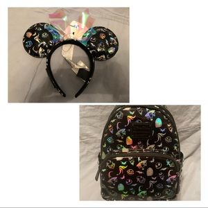 Loungefly Black Holographic Halloween Character Ear Headband